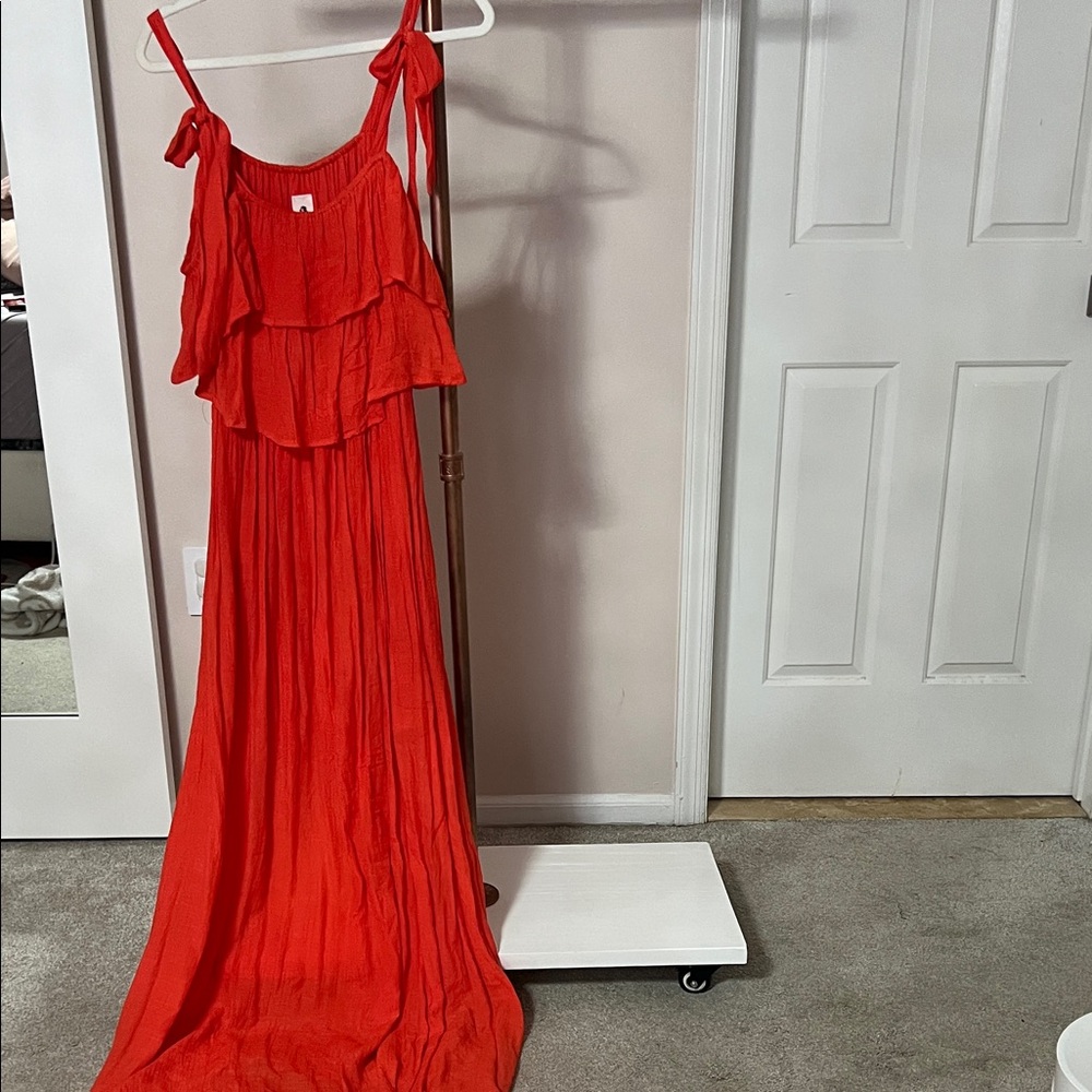 Vici Red Layered Maxi Dress